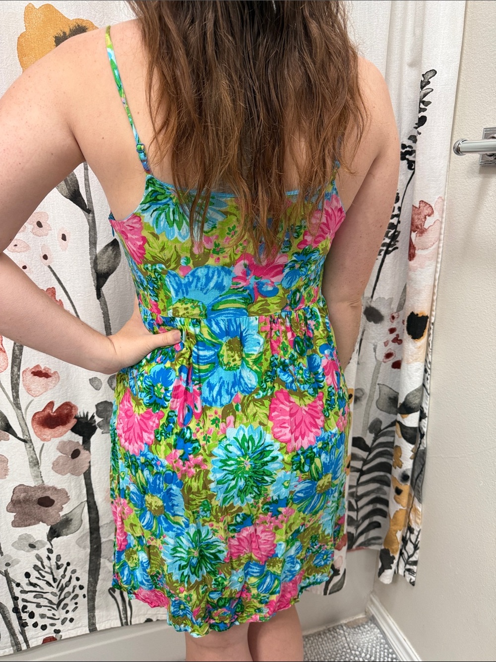 Women’s Forever 21 Colorful Floral Spaghetti Strap Midi Dress. Size S/P - Picture 2 of 8